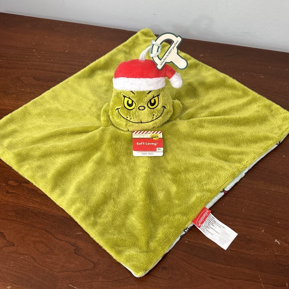 Infantino Dr Seuss The Grinch Christmas Holiday Soft Lovey New With Tags